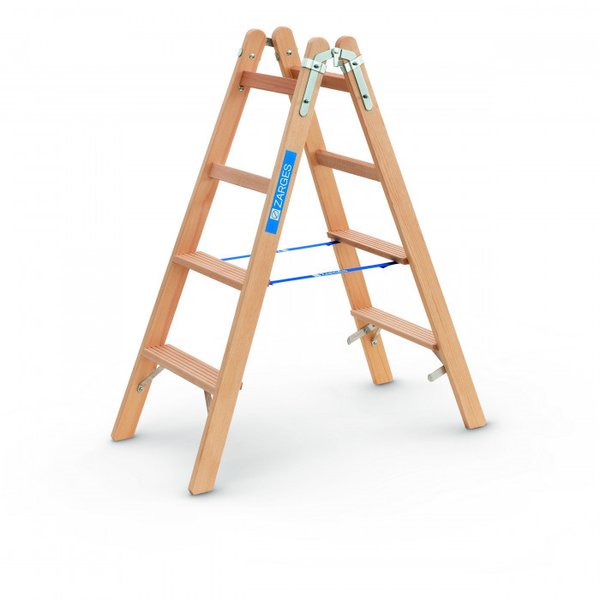 ZARGES Holz-Stufen-Stehleiter mit 2x7 Stufen